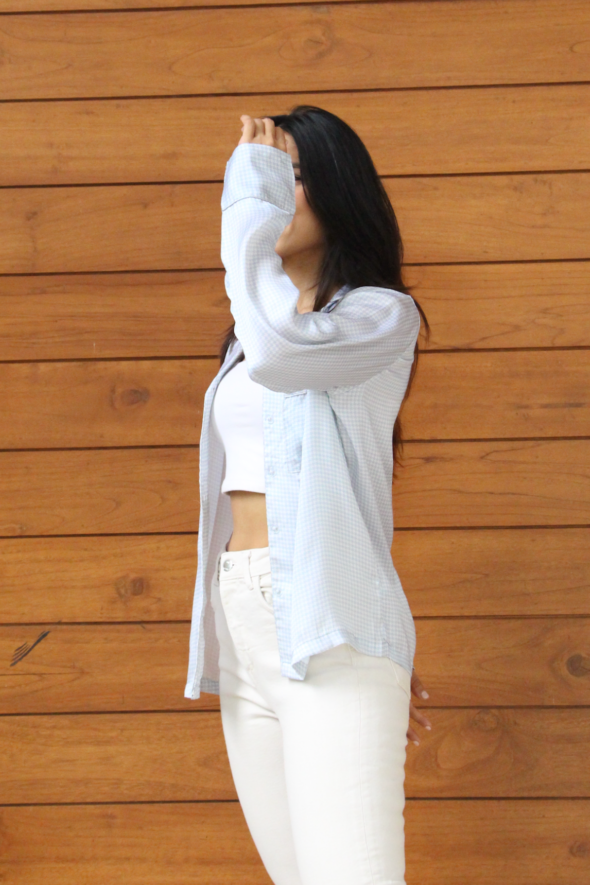 Houndstooth Satin Shirt