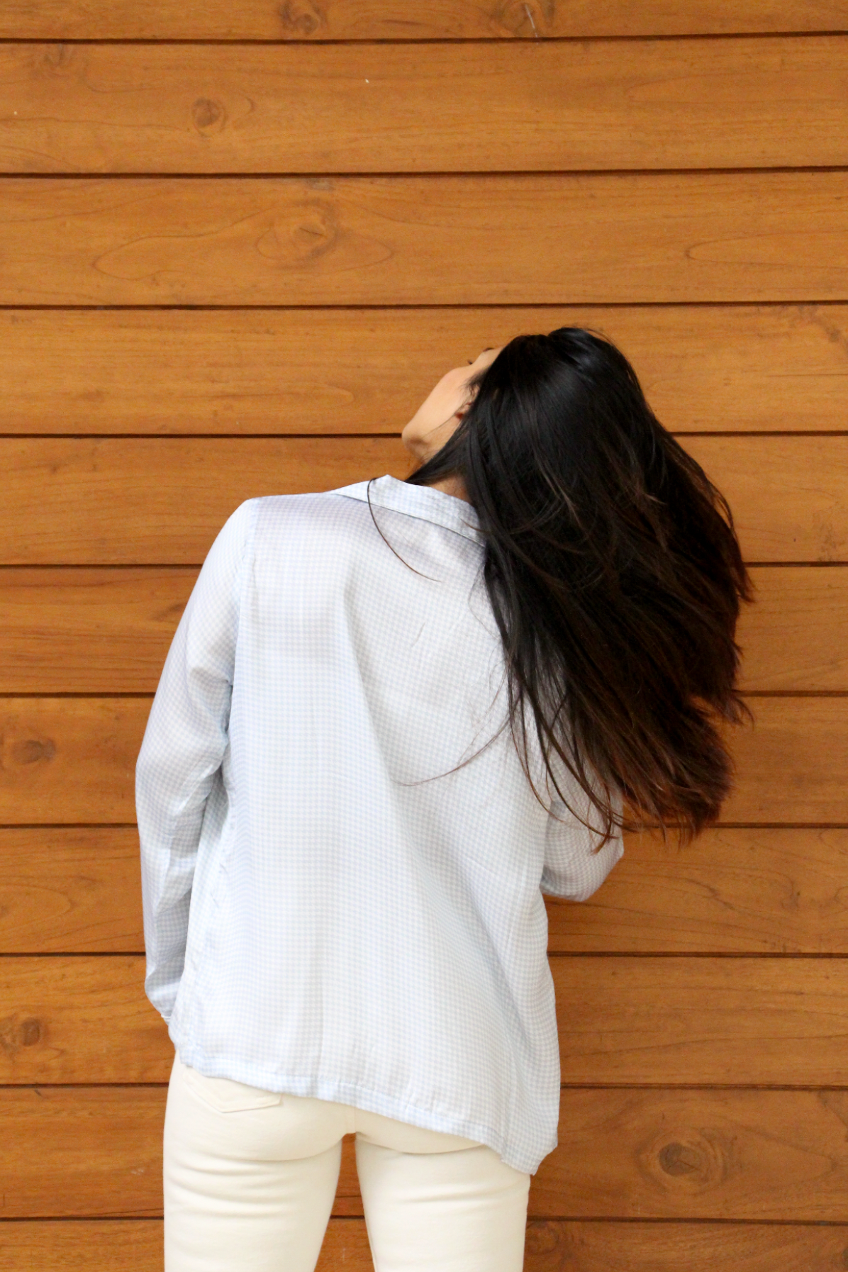 Houndstooth Satin Shirt