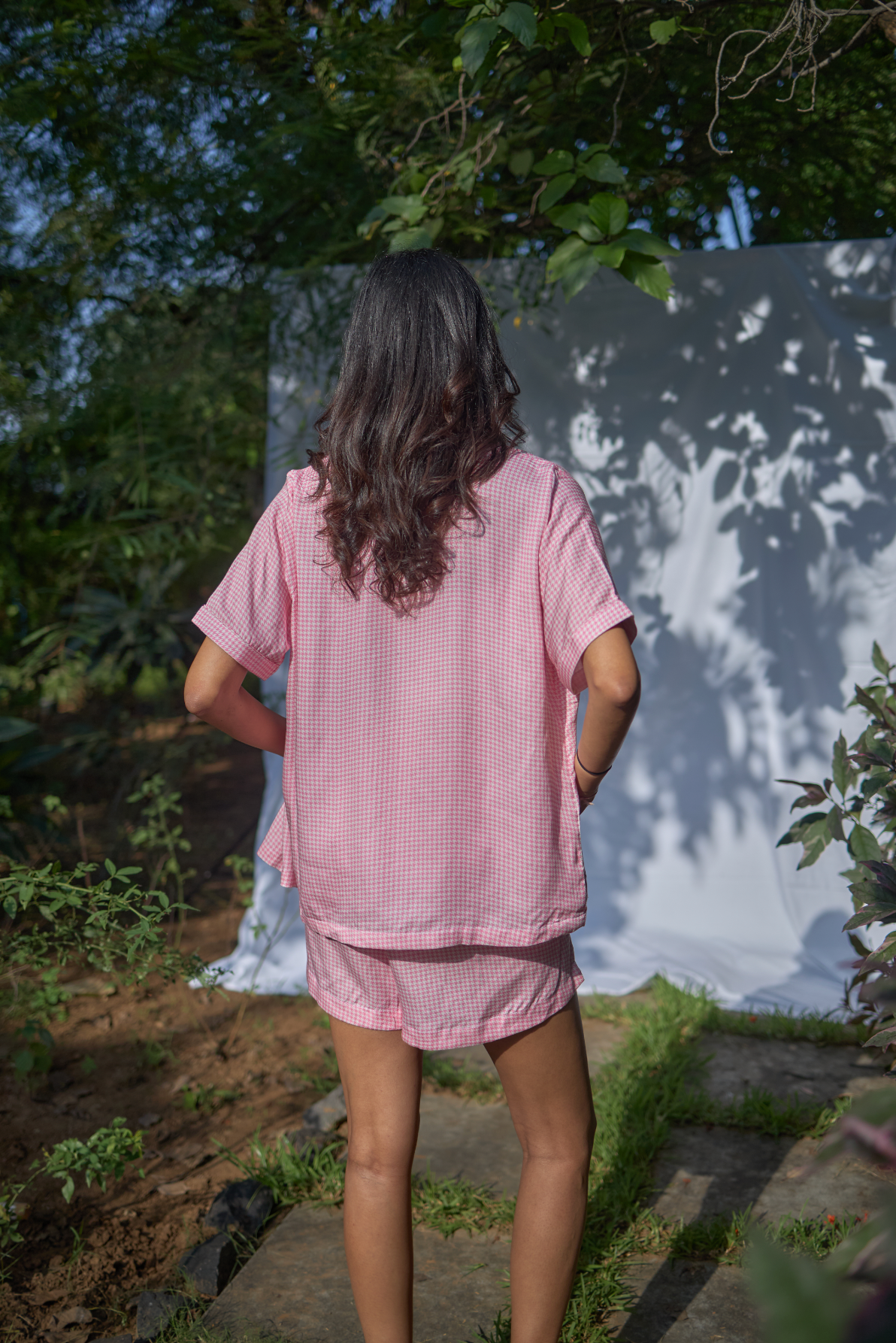 Pink Houndstooth Shirt