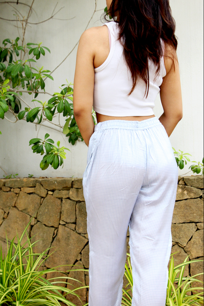 Houndstooth Satin Pants