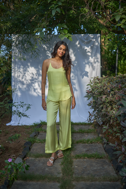 Yellow Houndstooth Slip Top