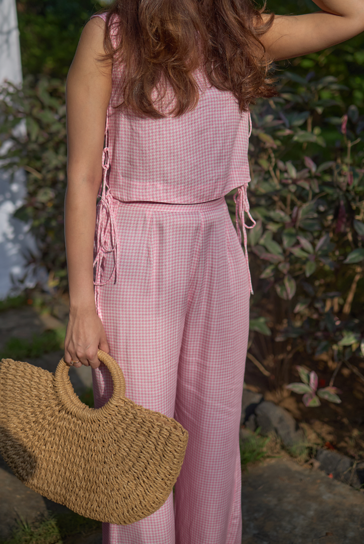 Pink Houndstooth Trousers